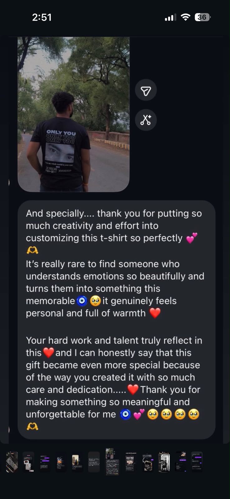 Customer screenshot shared via Instagram