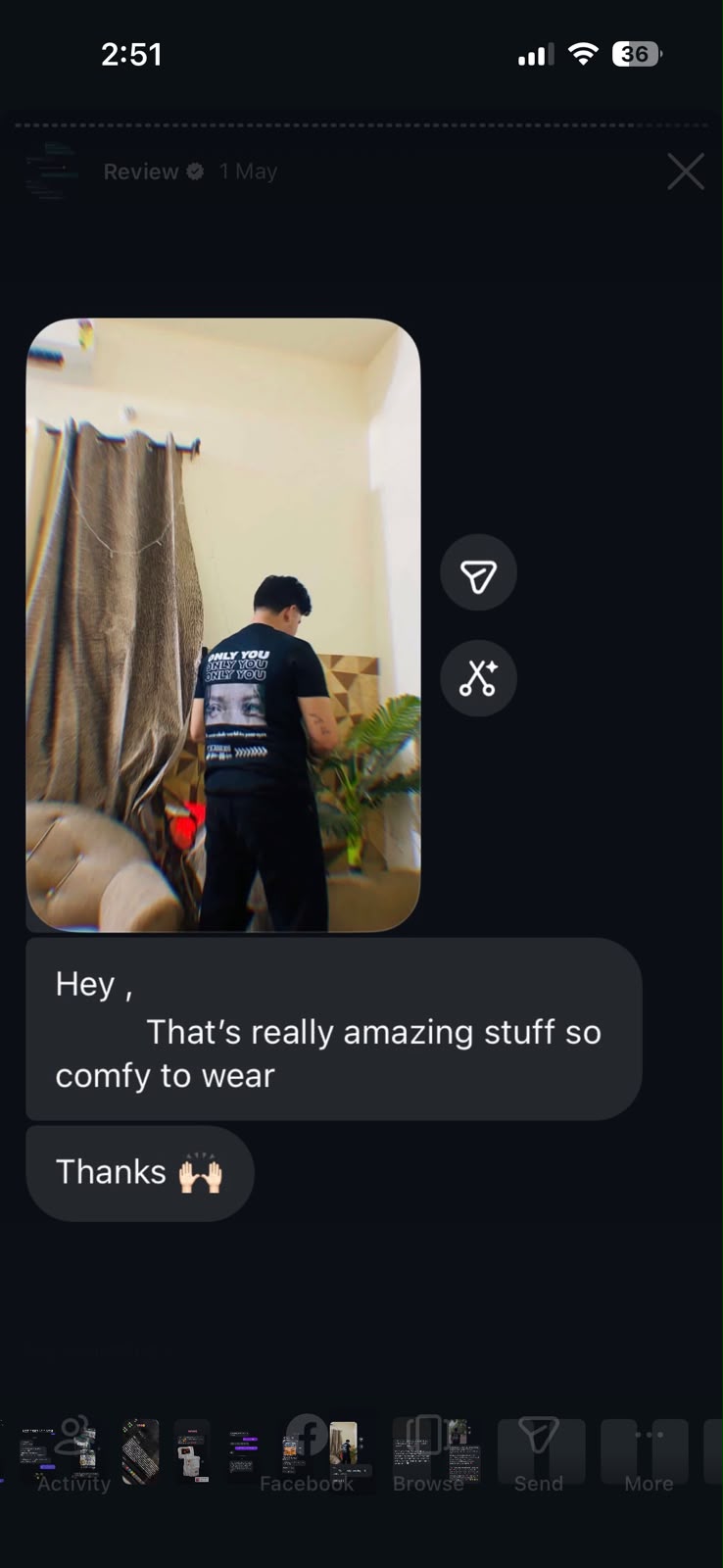 Customer screenshot shared via WhatsApp